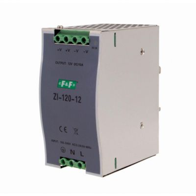 F&F zasilacz impulsowy przemysłowy Uwe=90-264V AC/120-370V DC 120W Uwy=12V DC ZI-120-12V (ZI-120-12V)